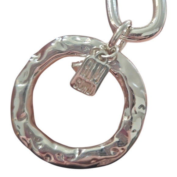 Robert Lee Morris Soho Silver Textured Chain Link Bracelet - Picture 9 of 10